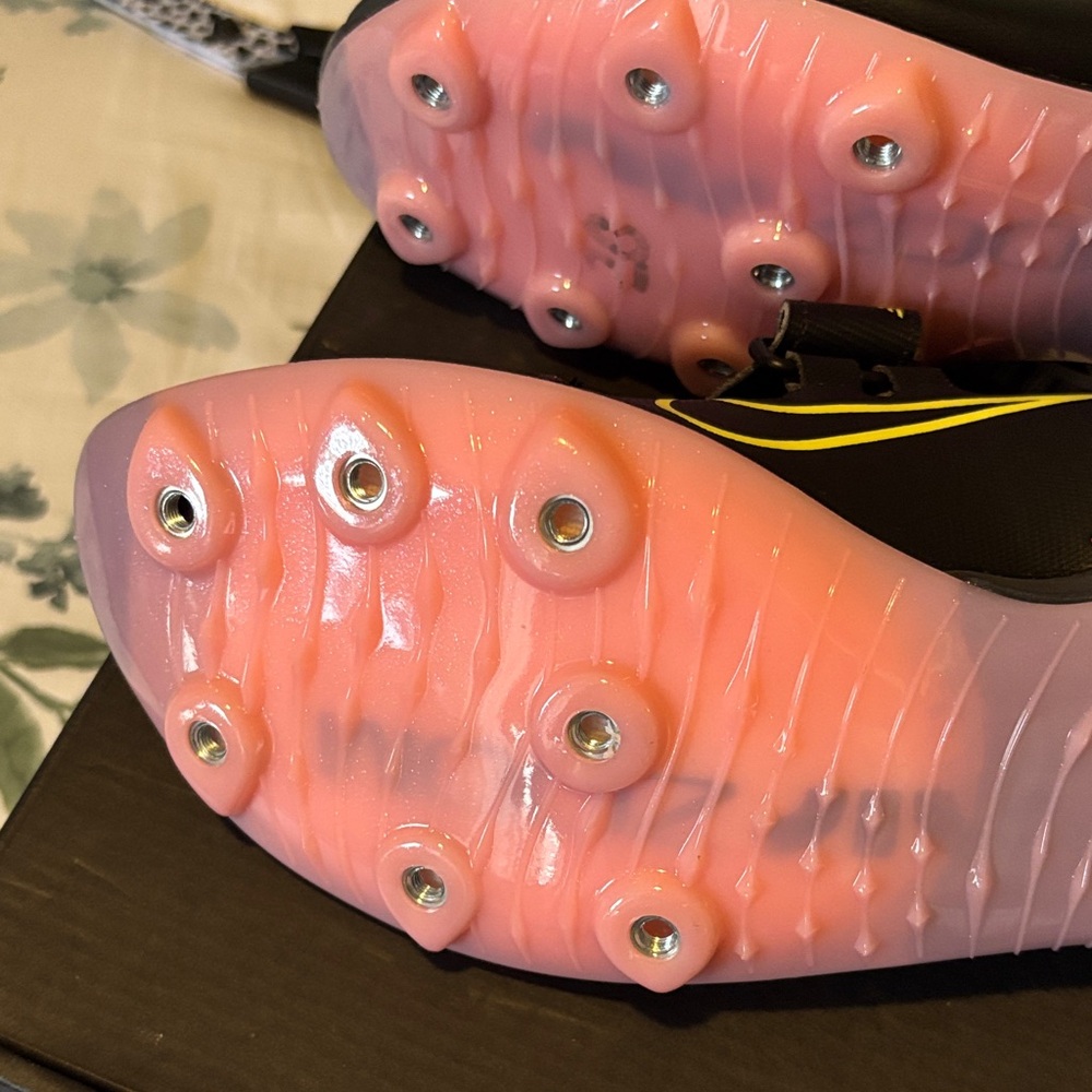 Nike Black and Pink Athletic Cleats